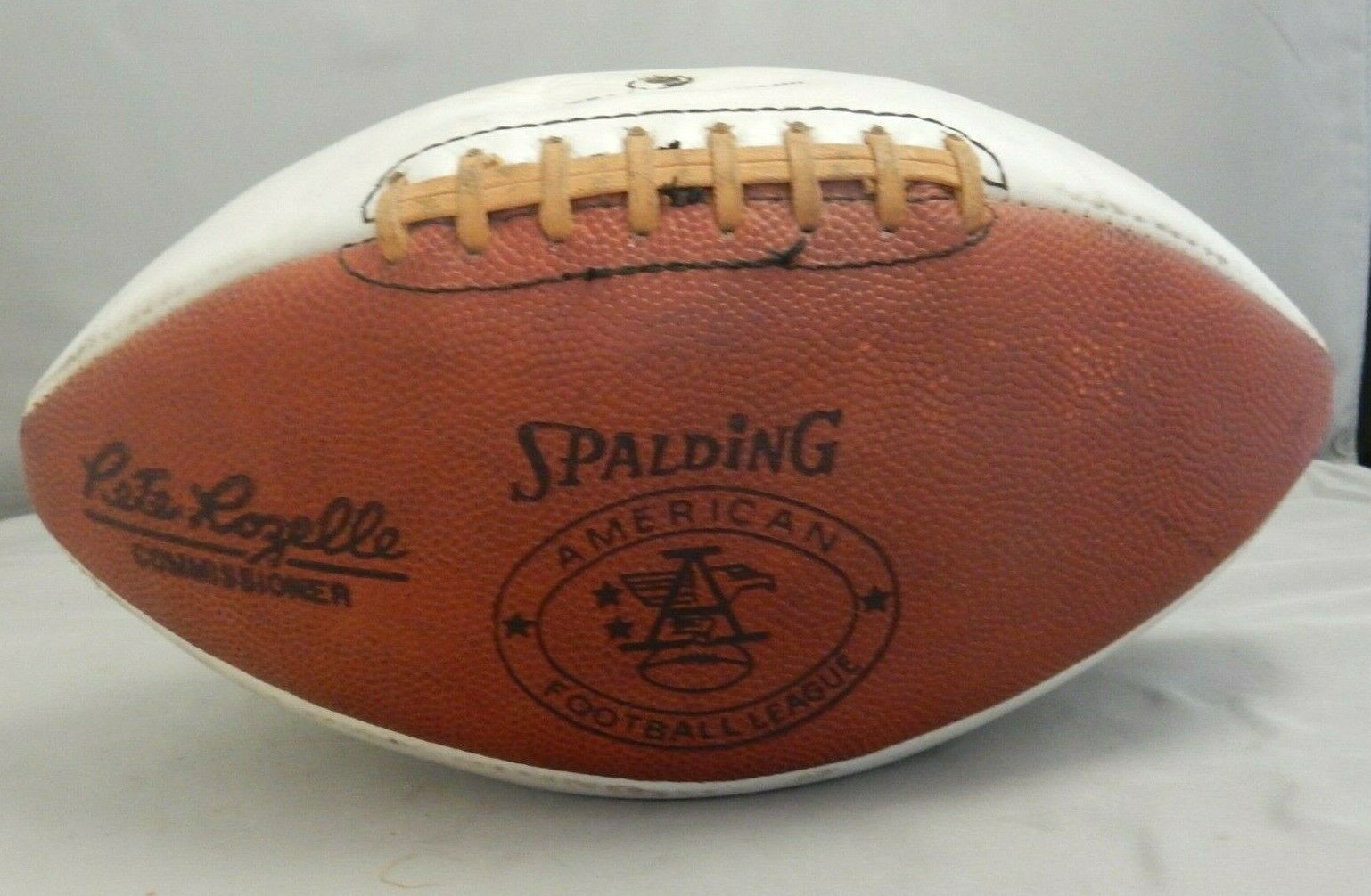 Vintage American Football League J5-v Spalding White Autograph Football Rozelle