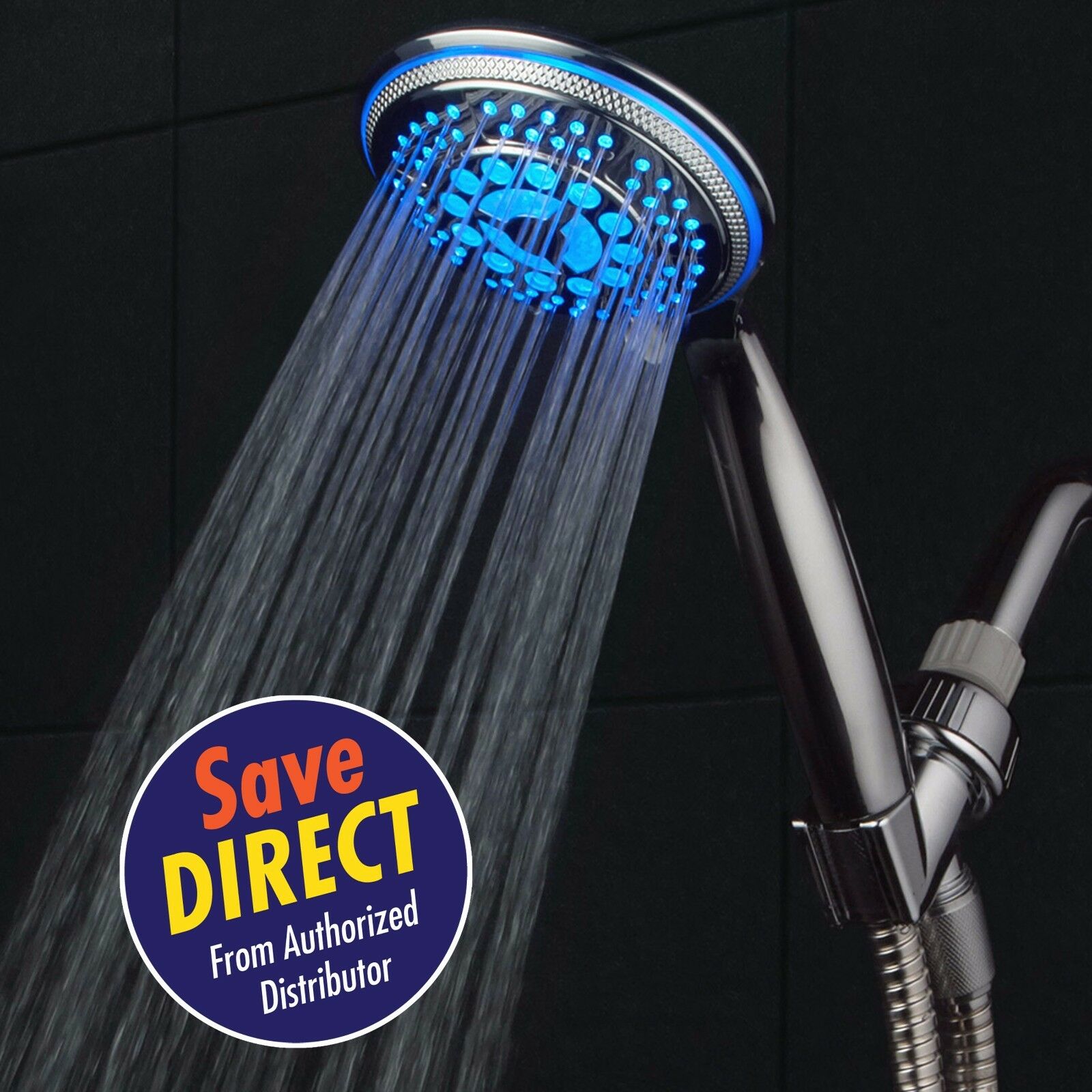 Dreamspa® 5 Setting Led Handheld Shower With Temperature Changing Color Sensor