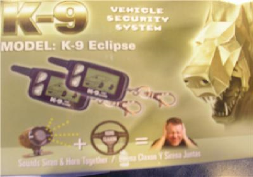 K9 Eclipse 2 Way Lcd Pager Car Alarm W Keyless 3 Ch New