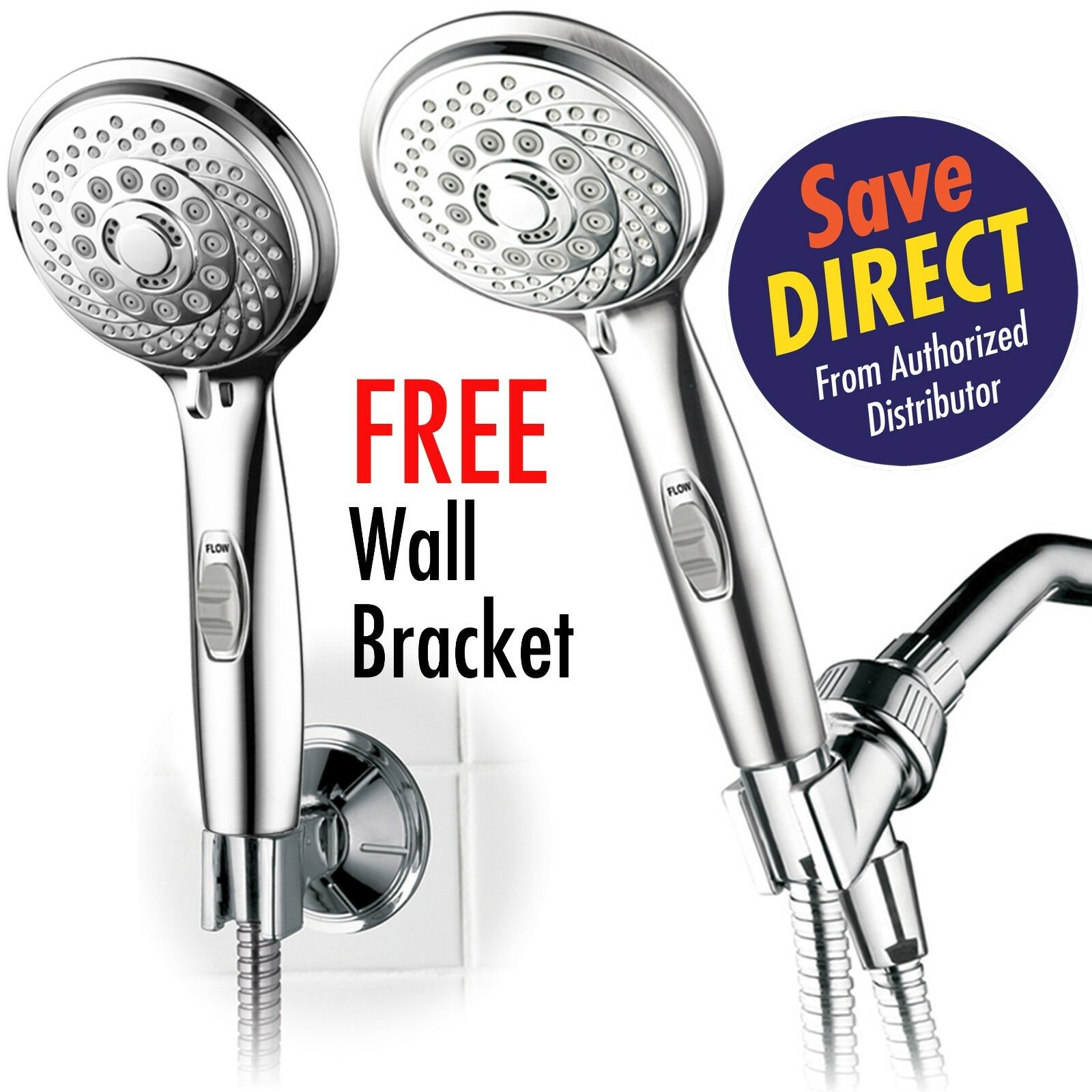 Hotelspa 4 Inch Hand Shower With 7-settings And Pause Switch, All-chrome Finish