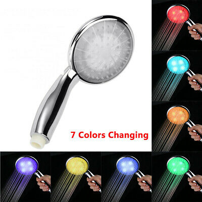 New Colorful Head 7 Colors Changing Led Shower Water Glow Light Home Bathroom