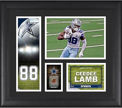 Ceedee Lamb Dallas Cowboys Frmd 15" X 17" Player Collage & Piece Of Gu Football