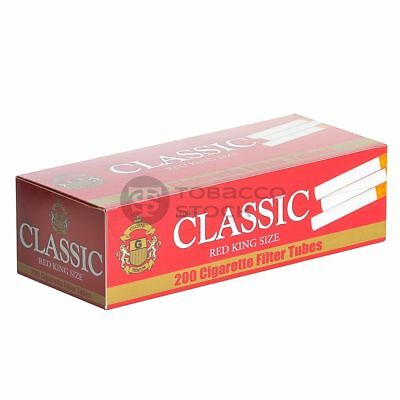 Classic Red Full Flavor King Size - 3 Boxes - 200 Tubes Box Tobacco Cigarette